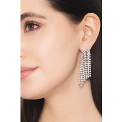Boucles d oreilles tennis cascade en or blanc 18k avec diamants 2