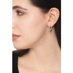 Créoles avec diamants en or blanc 18k 2