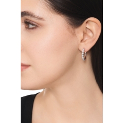 Créoles en or blanc 750 avec diamants 2