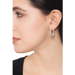 Boucles créoles serties de diamants intérieurs et extérieurs or blanc 750 2