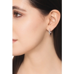Mono boucle d'oreille à anneau en or blanc 18k avec diamants 2