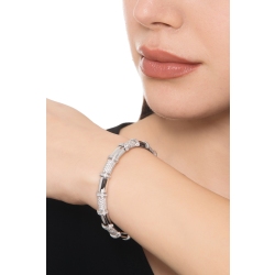 Bracelet élastique diamants en or blanc 18k 6 cm 2
