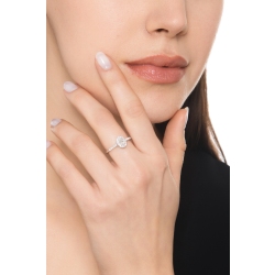 Bague de fiançailles Or Blanc 18k diamant ovale 0,40 ct GIA 2