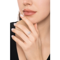 Bague mariage diamant princess 0.50 ct en or blanc 18k avec diamants latéraux 2