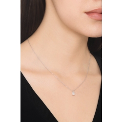 Collier diamant naturel poire or blanc 750 GIA 0.50 ct 2
