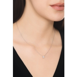 Collier or blanc 18k diamant princess ct 0.70 GIA 2