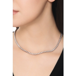 Collier ras du cou tennis en or blanc 18k et diamants 2