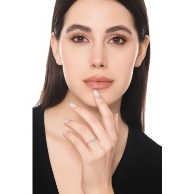 Solitaire 0.90 ct en or blanc 18k avec diamant brillant