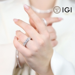 Bague eternity Or Blanc 18k avec diamants certifiés IGI 0.50 ct