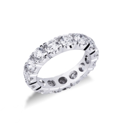 Bague Eternity Or Blanc 18k avec diamants certifiés IGI 0.30 CT