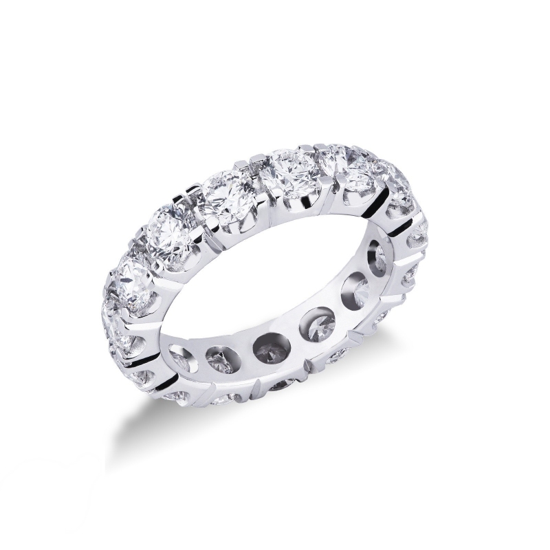 Bague Eternity Or Blanc 18k avec diamants certifiés IGI 0.30 CT