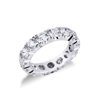 Bague Eternity Or Blanc 18k avec diamants certifiés IGI 0.30 CT