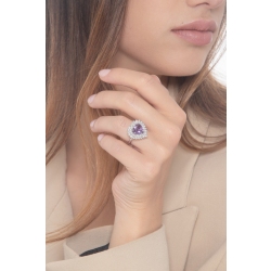 Bague en or blanc 18k avec améthyste 2