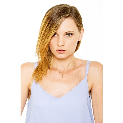 Collier en Or Blanc 18k avec Citrine et Diamants