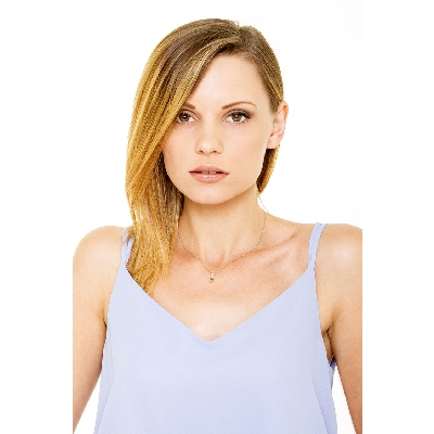 Collier Pendentif Or Blanc 18k Peridot Ovale & Diamants Brillants