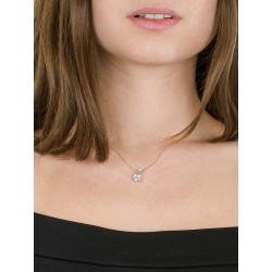 Collier goutte en or blanc 18k avec diamant et aiguemarine 2