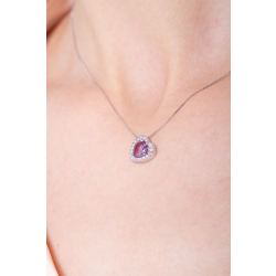 Collier en or blanc 18k avec une améthyste  2