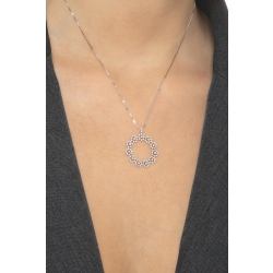 Collier Cercle etoiles en Or Blanc 18k et Diamants 2