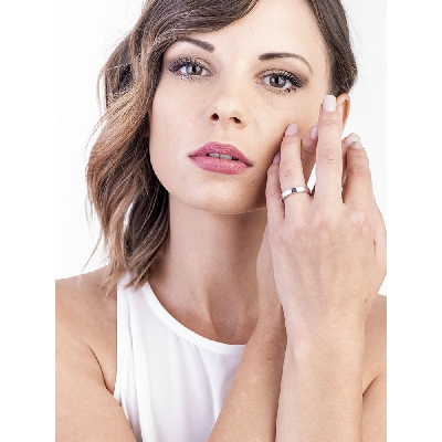 Alliance Unoaerre en or blanc 18 carats, largeur 3,5 mm