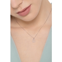 Collier avec la lettre  D en or blanc 18K et diamants 2