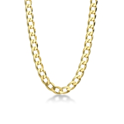 Collier maille gourmette en or jaune 18k, cm 50