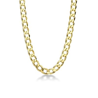 Collier maille gourmette en or jaune 18k, cm 50