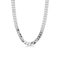 Collier en or blanc 18k à mailles gourmette