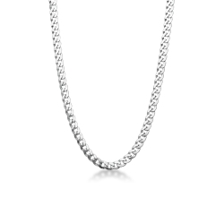 Chaîne à mailles gourmette en or blanc 18k