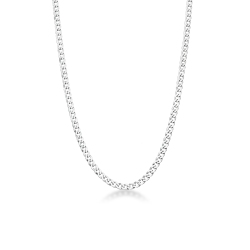 Chaîne à maillons gourmette en or blanc 18k, cm 60.
