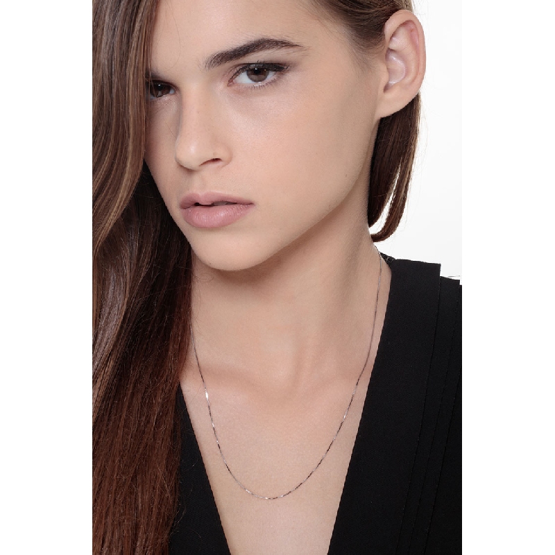 Chaîne vénitienne en or blanc 18k, 50 cm