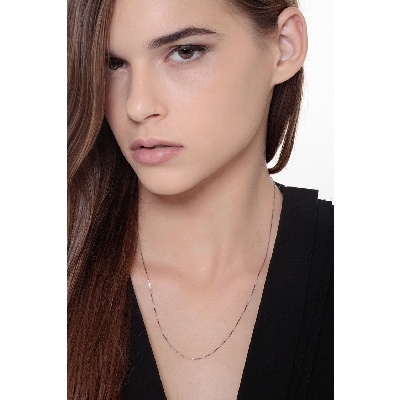 Chaîne vénitienne en or blanc 18k, 50 cm