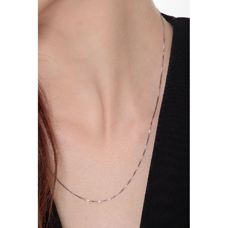 Chaîne vénitienne en or blanc 18k, 50 cm