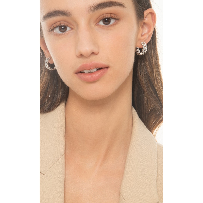 Boucles d oreilles Cuban Link en or blanc 18k avec diamants Boucles d oreilles Cuban Link en or blanc 18k avec diamants