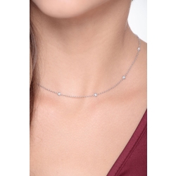 Collier en or blanc 18 carats, de 40 cm, avec diamants 2