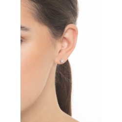 Boucles d’oreilles étoile avec diamants Or Blanc 18k 2
