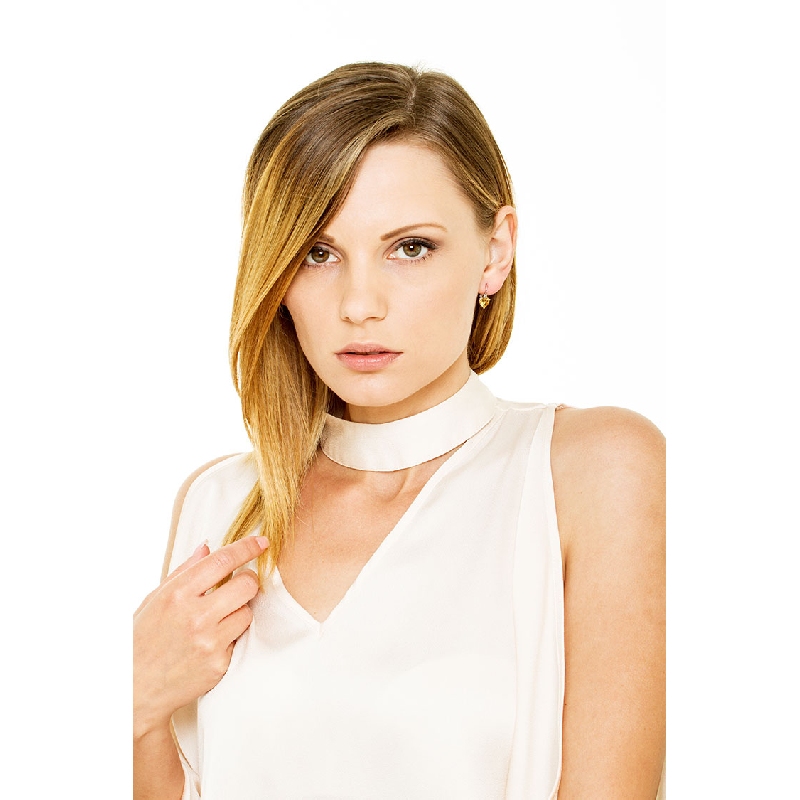 Boucles d'oreilles en or blanc 18k avec citrine et diamants