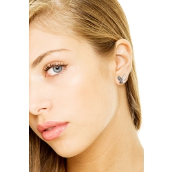 Boucles d’oreilles papillon en or blanc 18k pavé de diamants 2