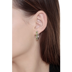 Boucles d’oreilles en or blanc 18k avec péridots et diamants 2