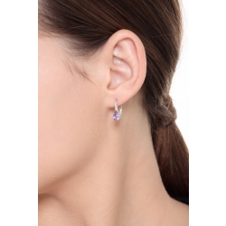 Boucles d'oreilles en or blanc 18k avec améthystes et diamants 2