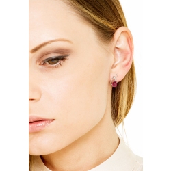 Boucles d’oreilles nœud en or blanc 18k avec rubis ovales et diamants 2
