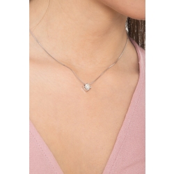 Collier or blanc 18k avec brillant 0,70 ct 2