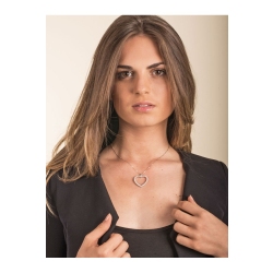 Collier or blanc 18k pendentif de diamants en forme de coeur  2