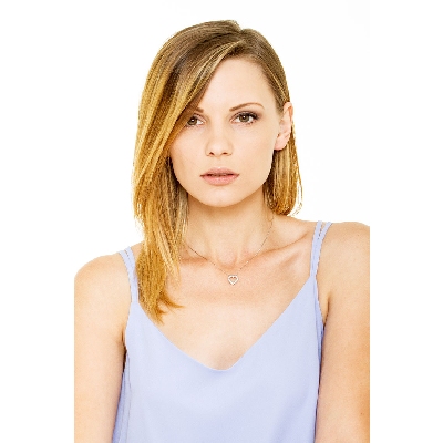 Collier pendentif cœur de diamants 0.20 ct or blanc 18k 