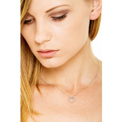Collier pendentif cœur de diamants 0.20 ct or blanc 18k  2
