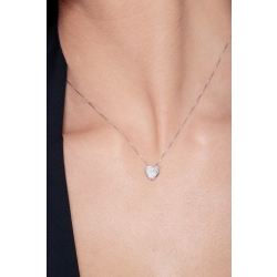 Pendentif à coeur en or blanc 18k pavé de diamants 2