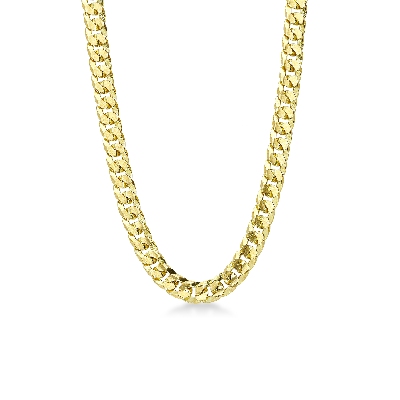 Collier groumette en or jaune 18k, 60 cm