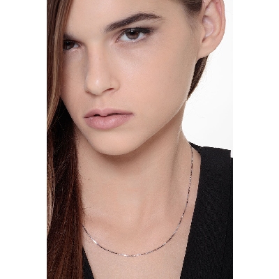 Chaîne maille vénitienne en or blanc 18k