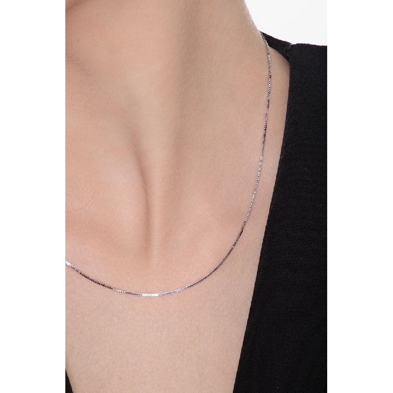 Chaîne maille vénitienne en or blanc 18k