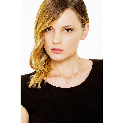 Collier avec pendentif à coeur en or blanc 18k  et diamant 0.04 ct 