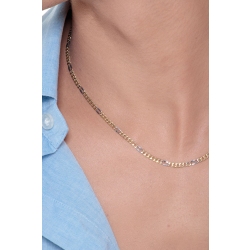 Chaîne gourmette homme en or jaune et blanc 18k 2